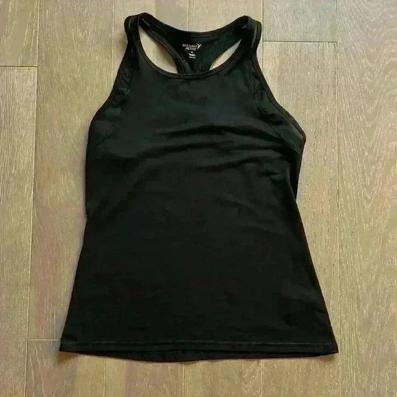Old Navy Black Workout Top Mesh Detail - Picture 1 of 5